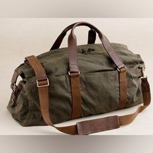 J. Crew Abington Weekender Duffel Bag (Olive & Brown)